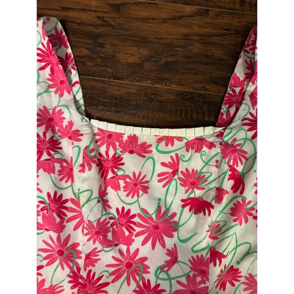 Lilly Pulitzer Womens Dress Size 4 White Pink Floral Mini Summer Coastal Preppy - Picture 4 of 7